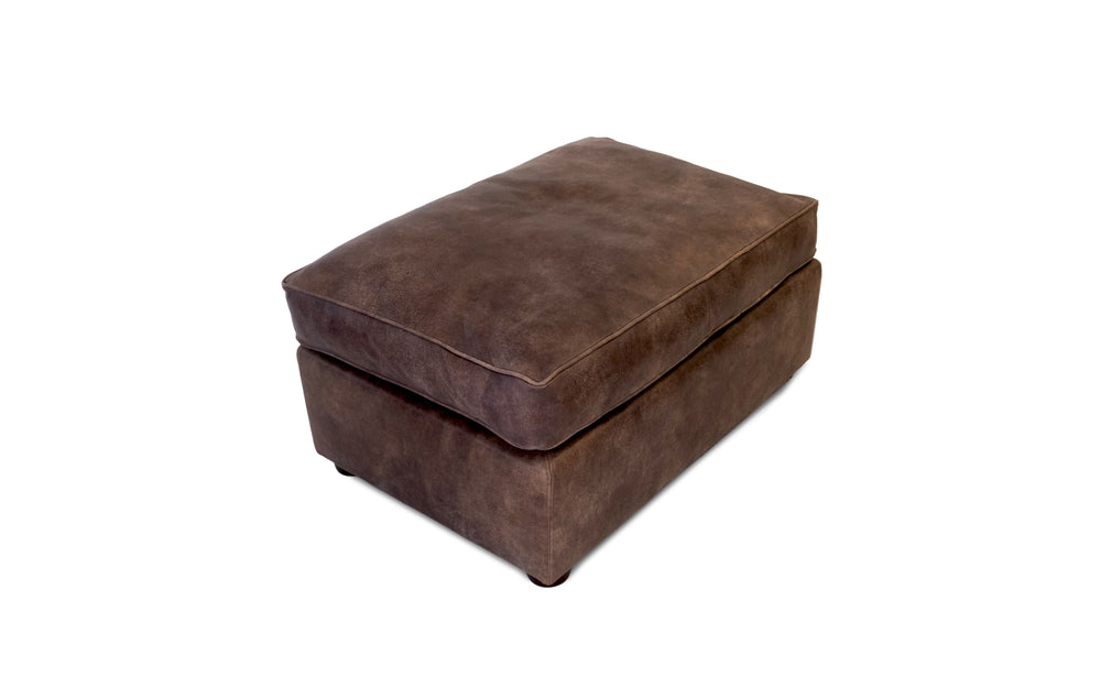 Chum rectangular   footstool in Dark brown Vintage leather
