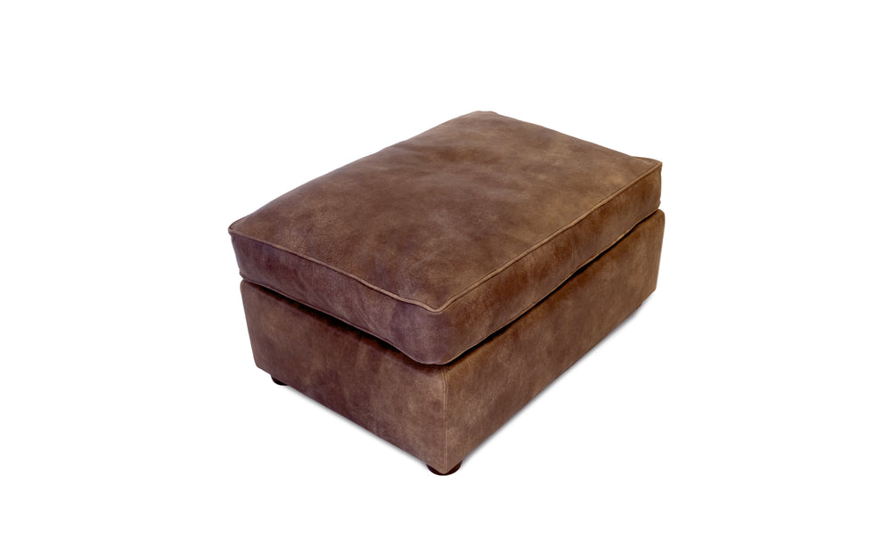 Chum rectangular   footstool in Honey Vintage leather
