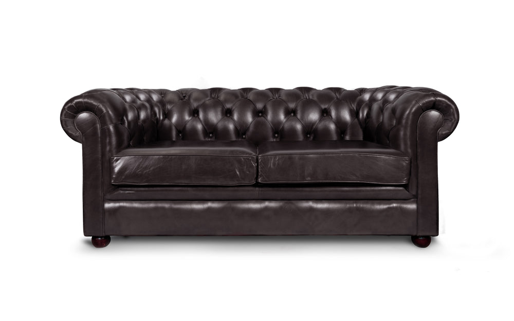 Huxley    2 seater Chesterfield in Ebony Heritage leather
