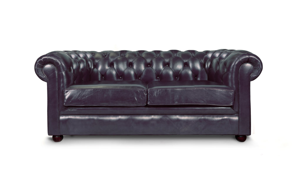 Huxley    2 seater Chesterfield in Midnight blue Heritage leather
