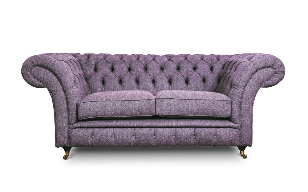 Florence    2 seater Chesterfield in Amethyst Herringbone wool - with Sofa Bed