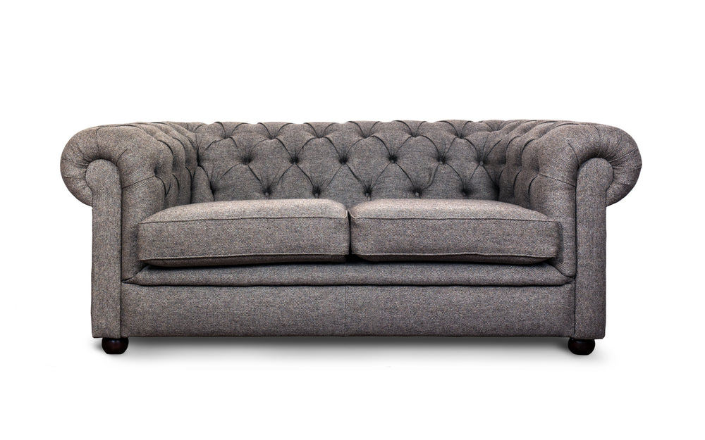 Huxley    2 seater Chesterfield in Hessian Herringbone wool
