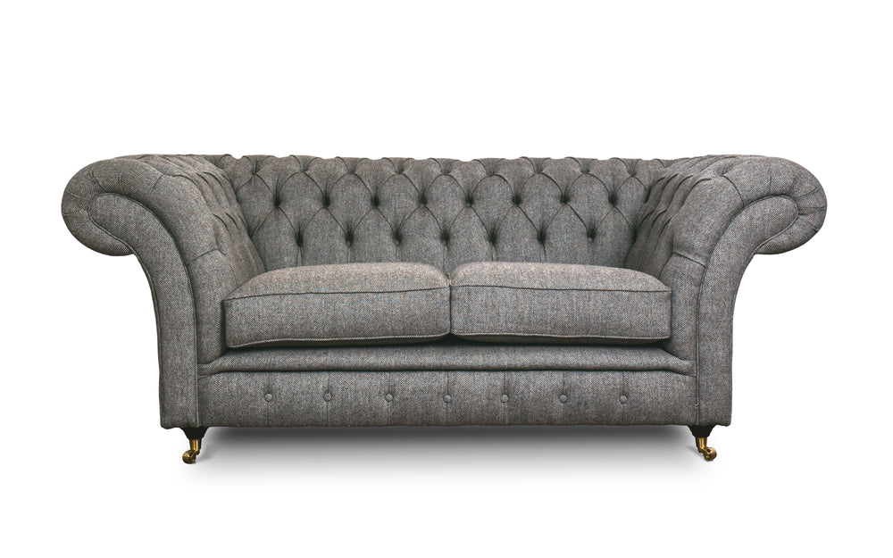 Florence    2 seater Chesterfield in Hessian Herringbone wool - with Sofa Bed