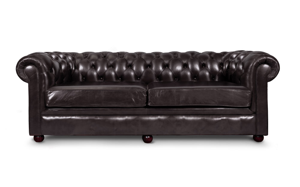 Huxley    3 seater Chesterfield in Ebony Heritage leather
