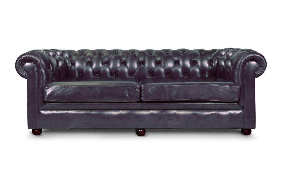 Huxley    3 seater Chesterfield in Midnight blue Heritage leather
