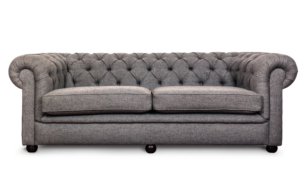 Huxley    3 seater Chesterfield in Hessian Herringbone wool
