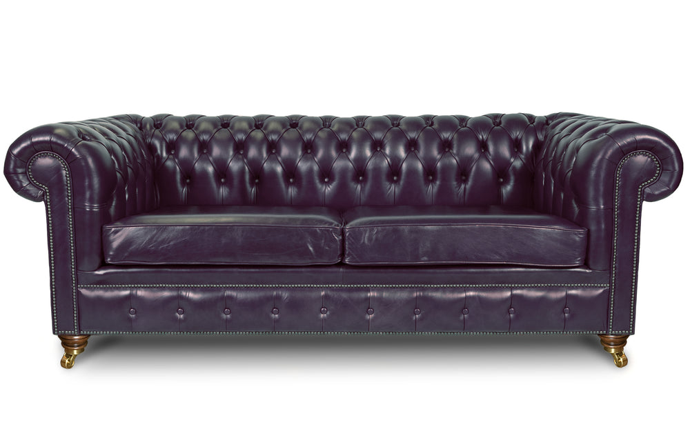 Monty    4 seater Chesterfield in Midnight blue Heritage leather
