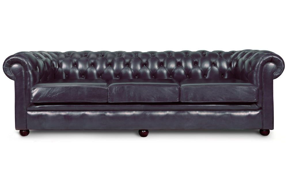 Huxley    4 seater Chesterfield in Midnight blue Heritage leather
