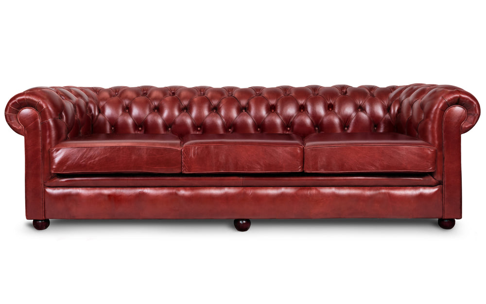 Huxley    4 seater Chesterfield in Red wood Heritage leather
