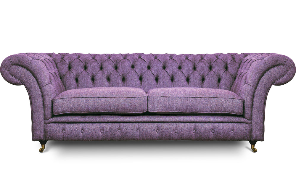 Florence    4 seater Chesterfield in Amethyst Herringbone wool
