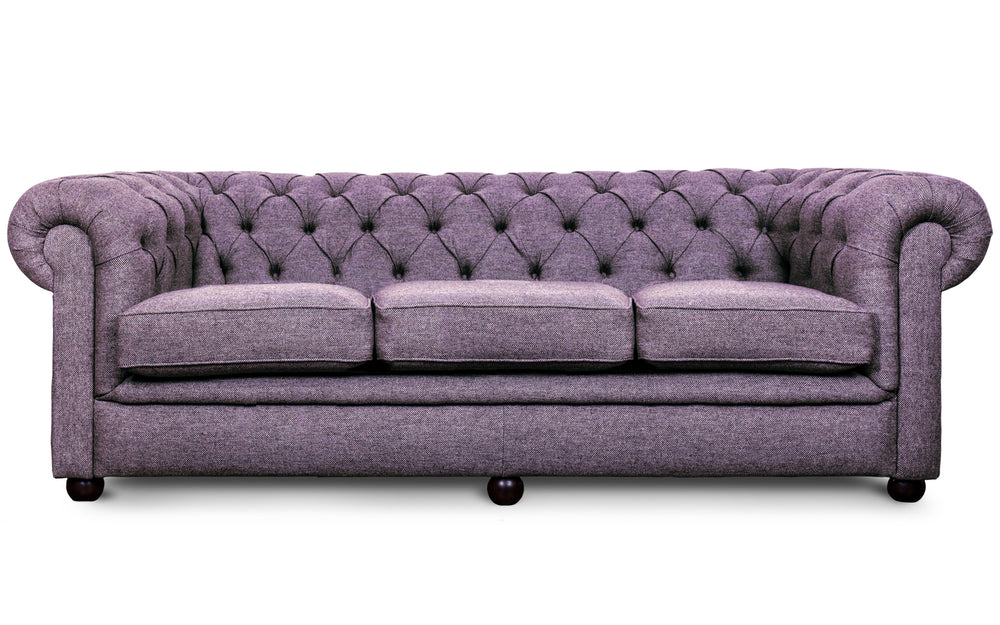 Huxley    4 seater Chesterfield in Amethyst Herringbone wool
