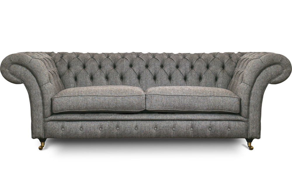 Florence    4 seater Chesterfield in Hessian Herringbone wool
