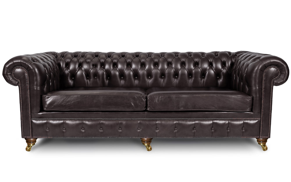 Monty    5 seater Chesterfield in Ebony Heritage leather
