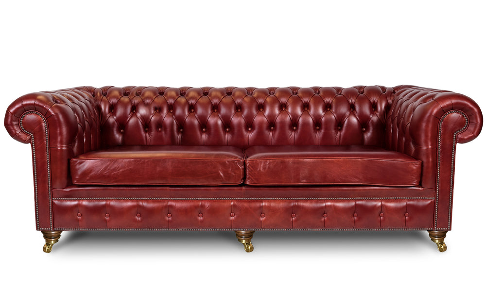Monty    5 seater Chesterfield in Red wood Heritage leather
