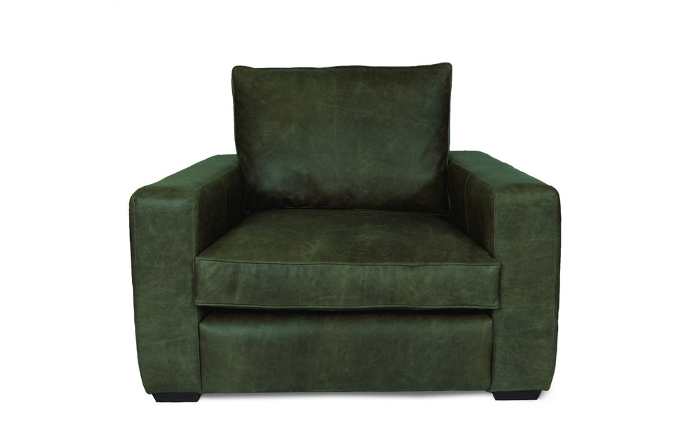 Dudley    Chair in Green Vintage leather
