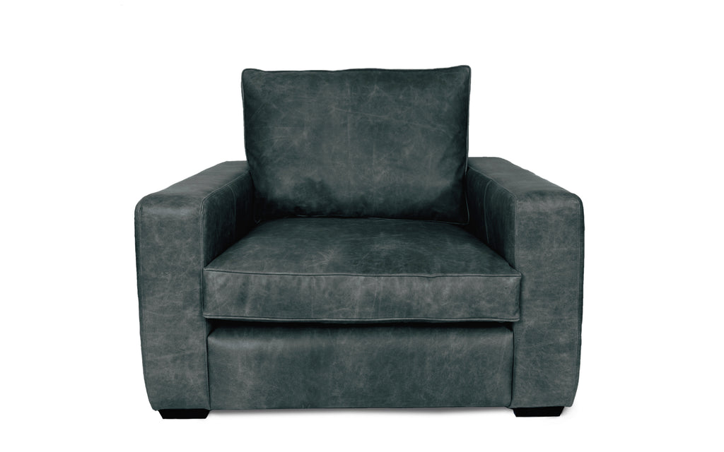 Dudley chair Leather Sofa in Grey Vintage Leather
