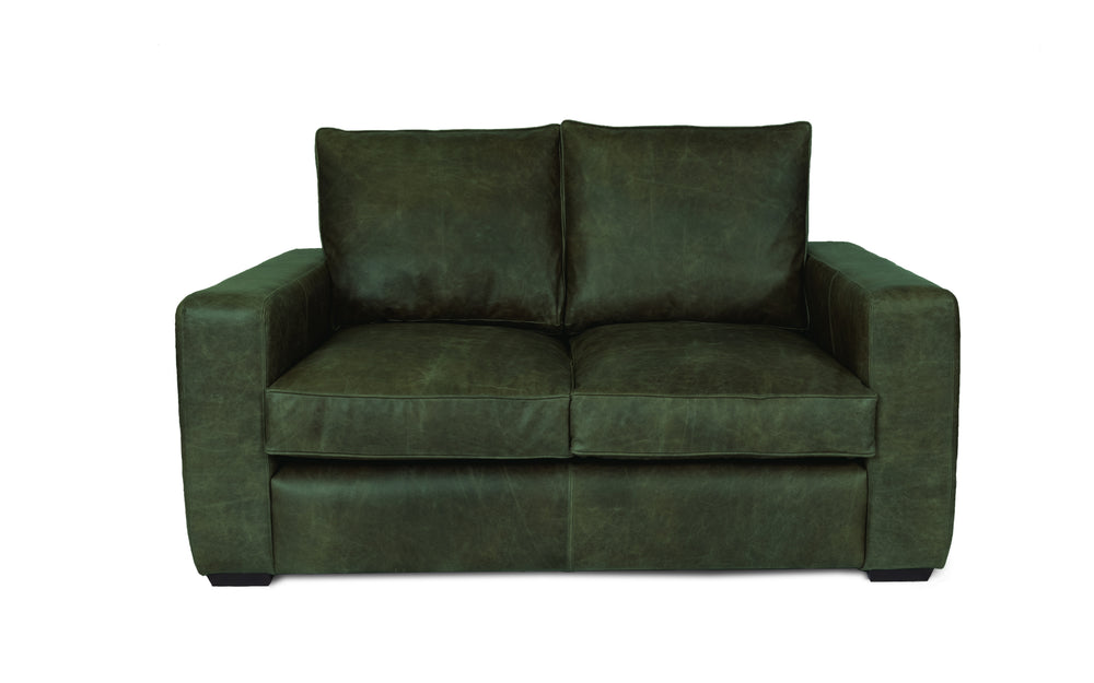 Dudley    2 seater large Sofa in Green Vintage leather - with Sofa Bed