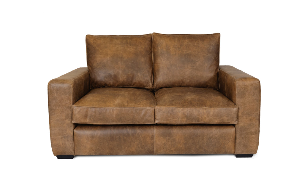 Dudley    2 seater large Sofa in Honey Vintage leather - with Sofa Bed