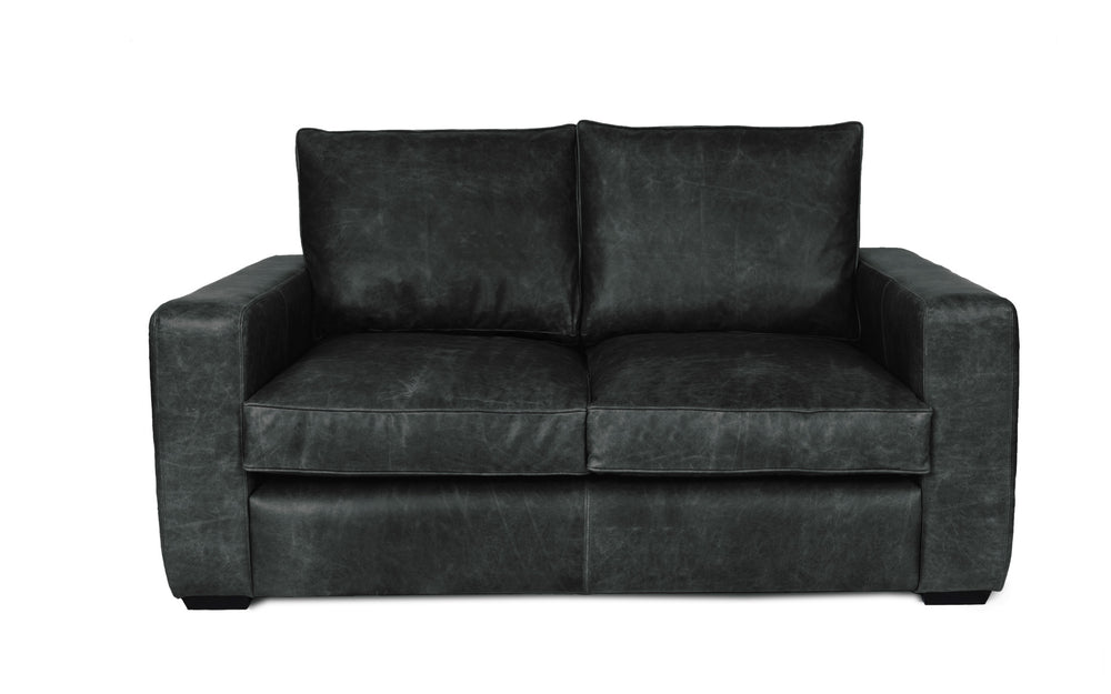 Dudley    3 seater Sofa in Black Vintage leather - with Sofa Bed