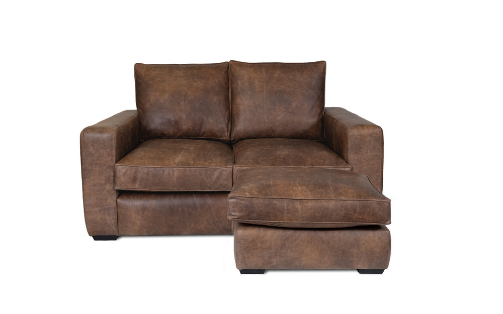Harvey   corner  2 seater Sofa in Dark brown Vintage leather - with Sofa Bed