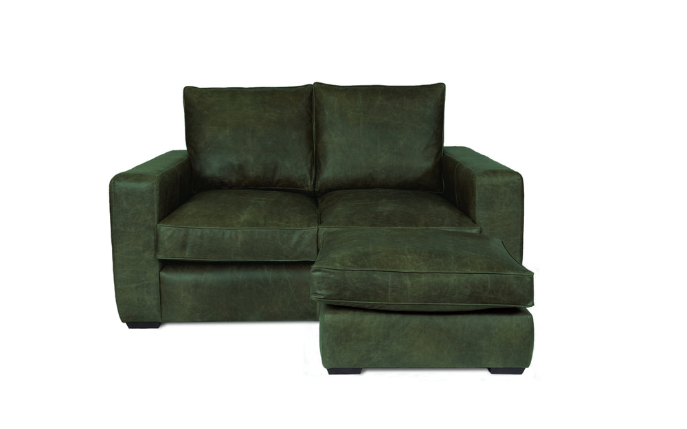 Harvey   corner  2 seater Sofa in Green Vintage leather - with Sofa Bed
