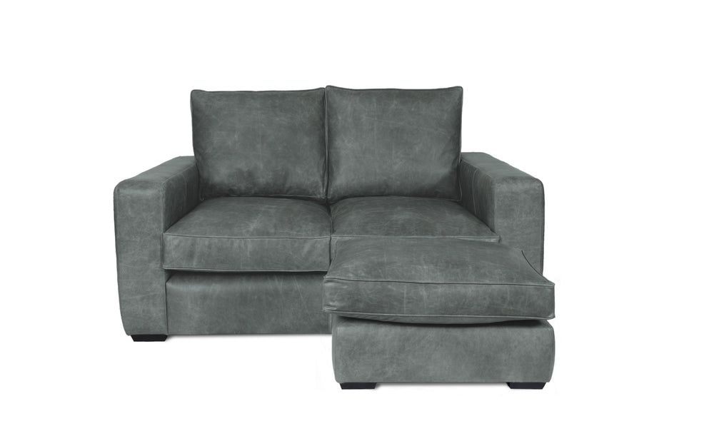 Harvey   corner  2 seater Sofa in Grey Vintage leather - with Sofa Bed