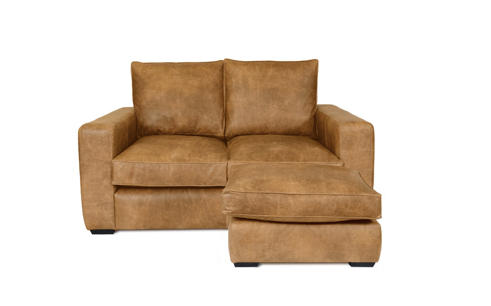 Harvey   corner  2 seater Sofa in Honey Vintage leather - with Sofa Bed