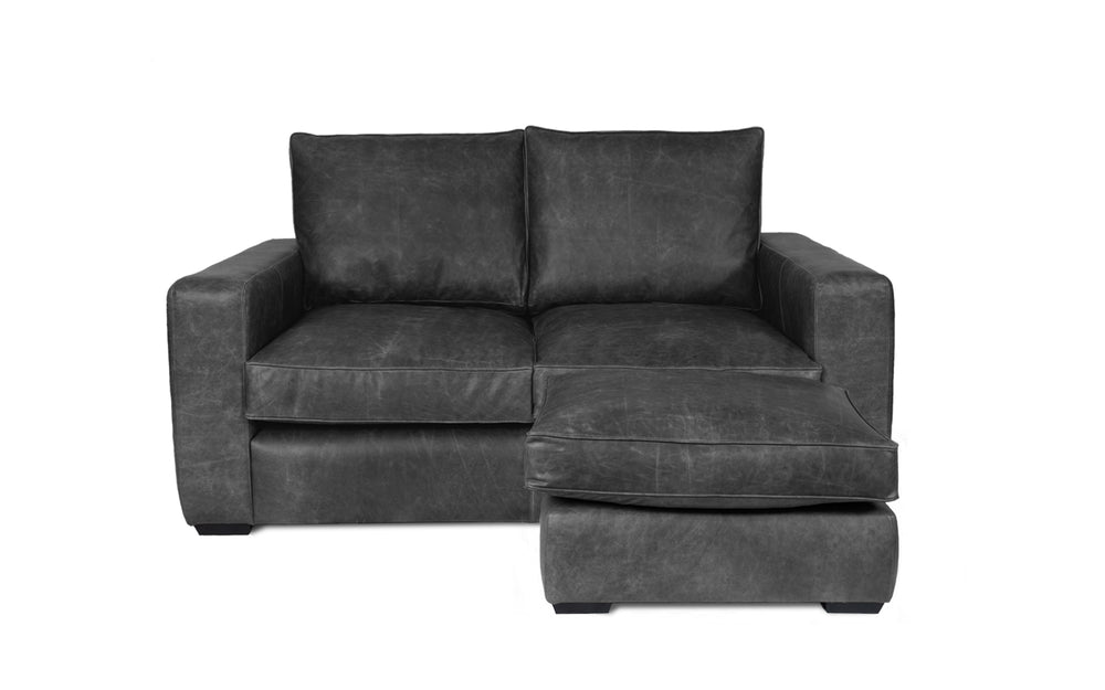 Harvey   corner  3 seater Sofa in Black Vintage leather - with Sofa Bed