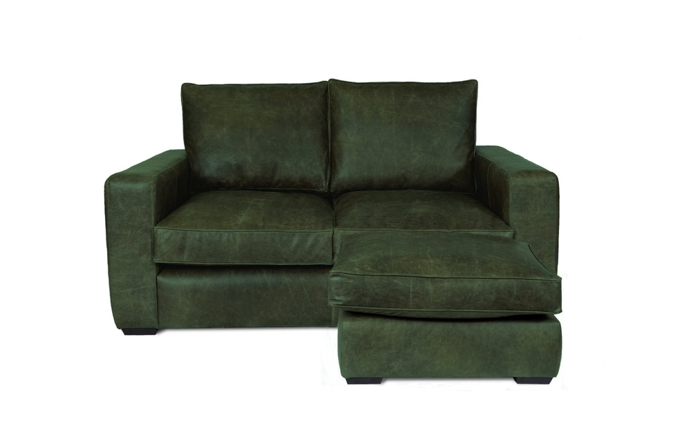 Harvey   corner  3 seater Sofa in Green Vintage leather - with Sofa Bed