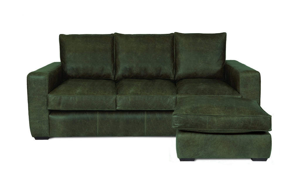 Harvey   corner  4 seater Sofa in Green Vintage leather
