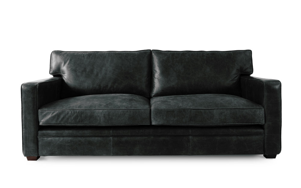 Atticus    3 seater Sofa in Black Vintage leather - with Sofa Bed