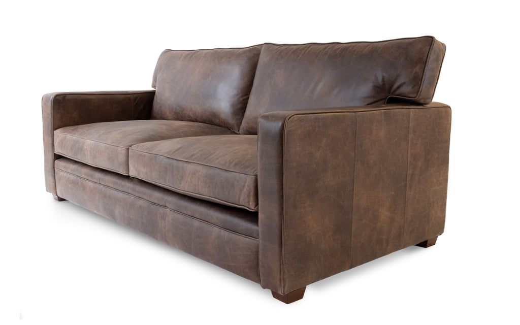 3 seater dark brown sales leather sofa