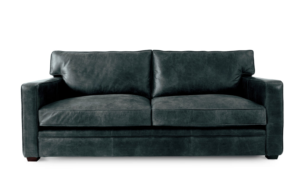 Antique grey leather clearance sofa