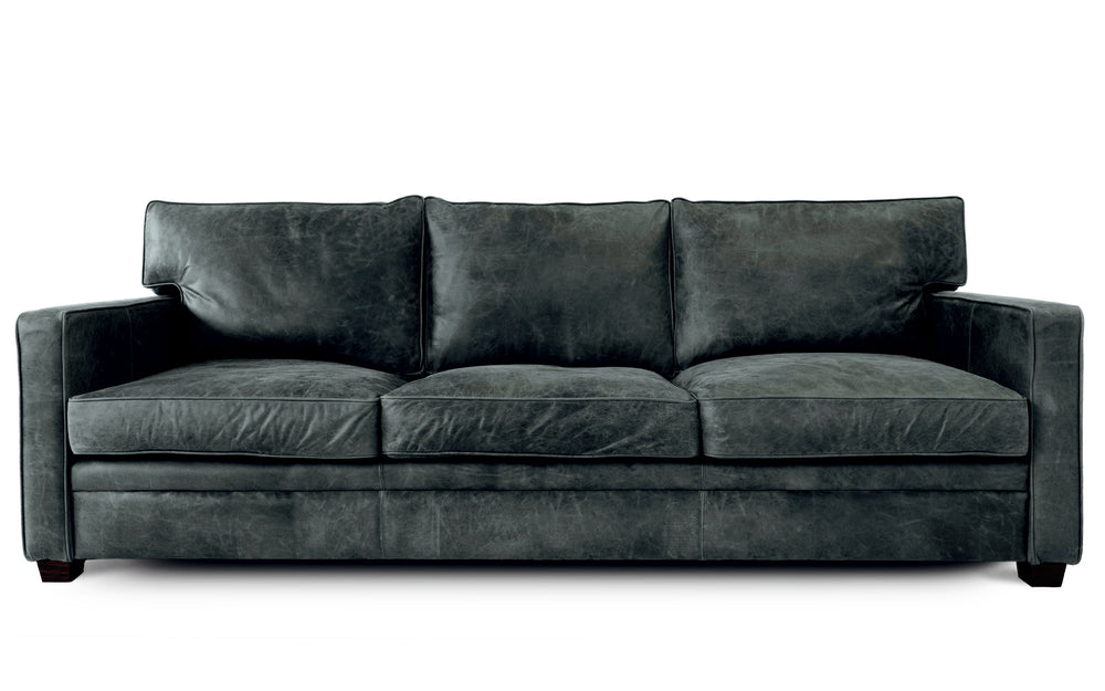 Atticus 4 Seater Leather Sofa In Grey