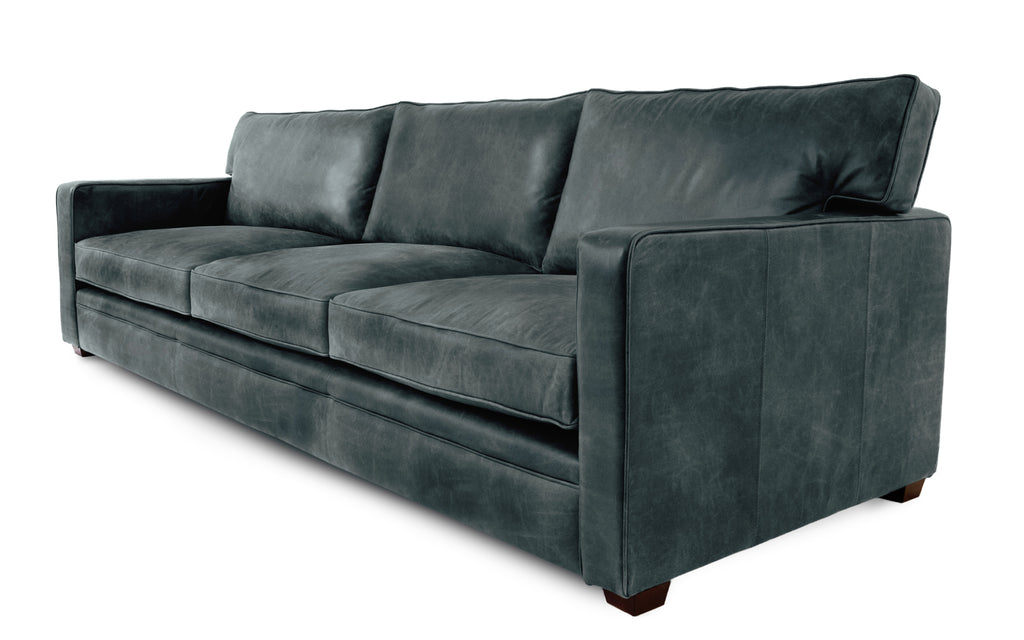Atticus 4 Seater Leather Sofa In Grey