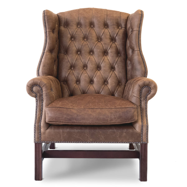Dark brown hot sale wingback chair