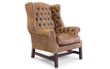 Clementine Vintage Leather Wing Back Chair