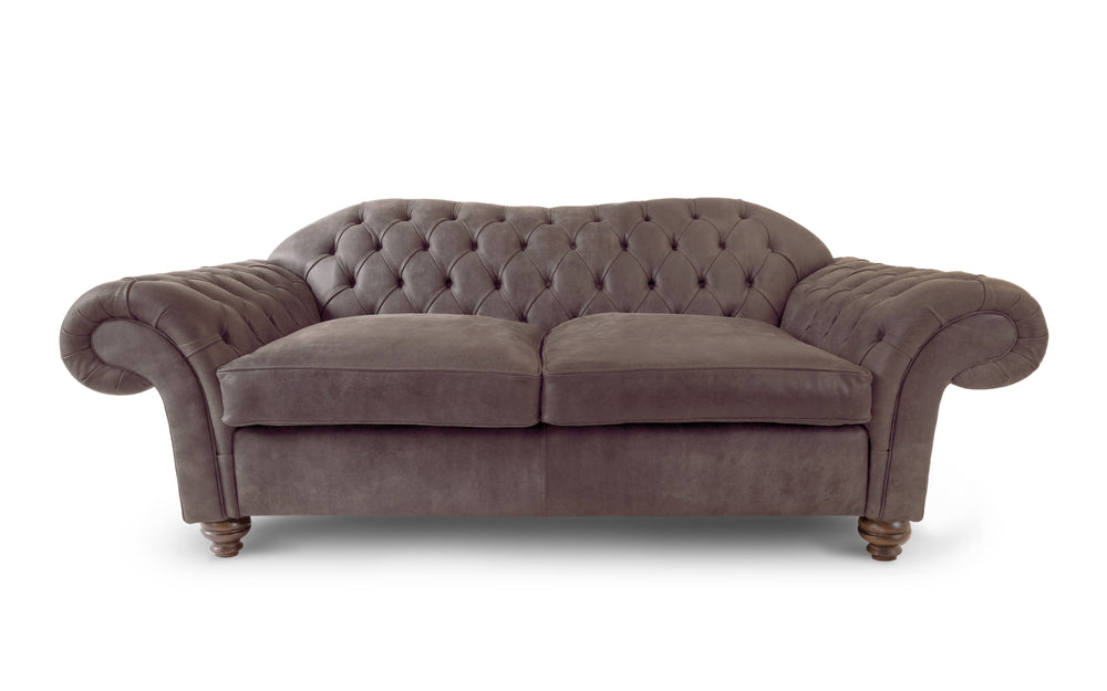 Victor    3 seater Chesterfield in Cocoa Rustic leather

