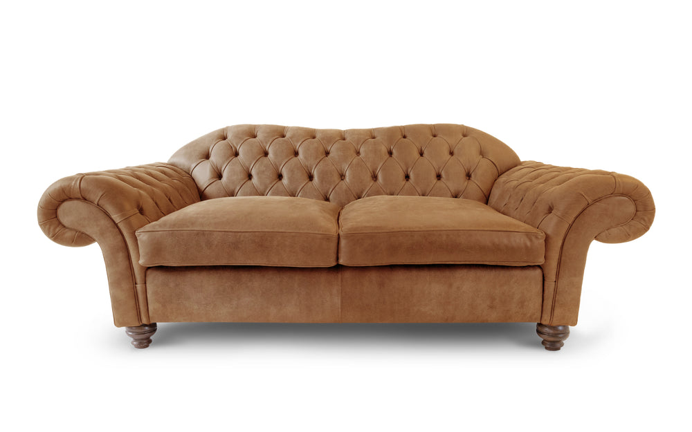 Victor    3 seater Chesterfield in Fox tail Rustic leather
