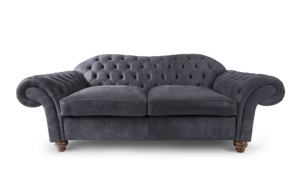 Victor    3 seater Chesterfield in Onyx Rustic leather
