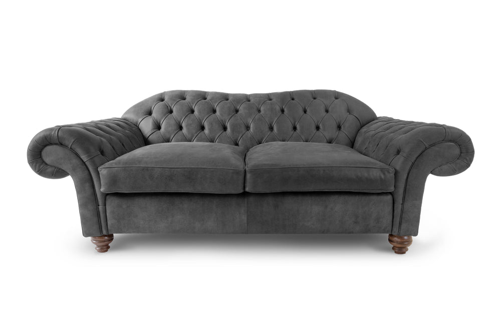Victor    3 seater Chesterfield in Slate Rustic leather
