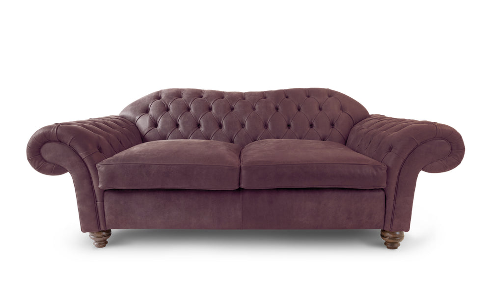 Victor    3 seater Chesterfield in Wine Rustic leather
