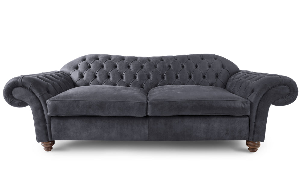Victor    4 seater Chesterfield in Onyx Rustic leather
