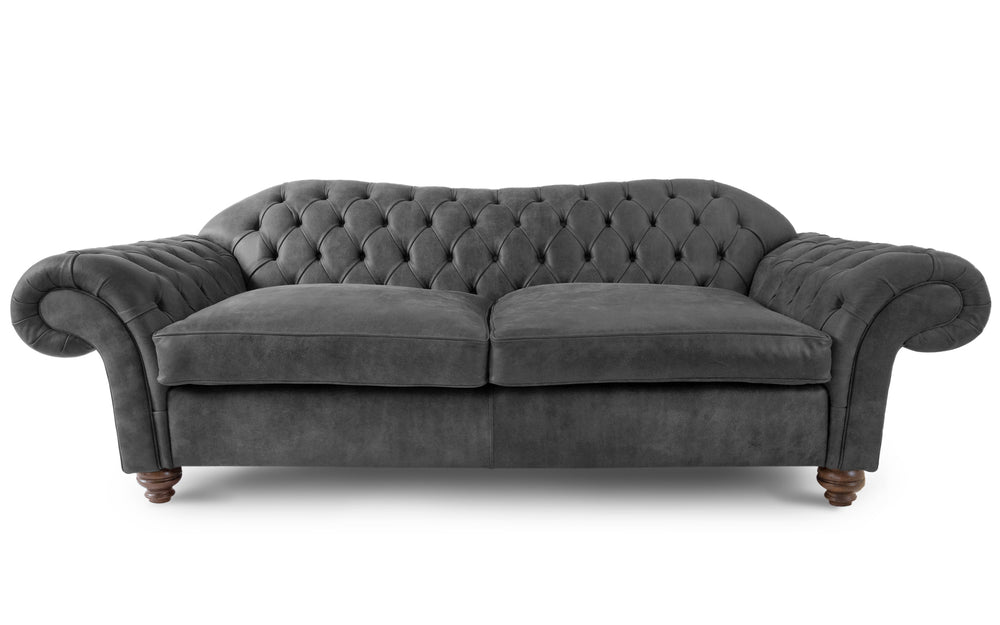 Victor    4 seater Chesterfield in Slate Rustic leather
