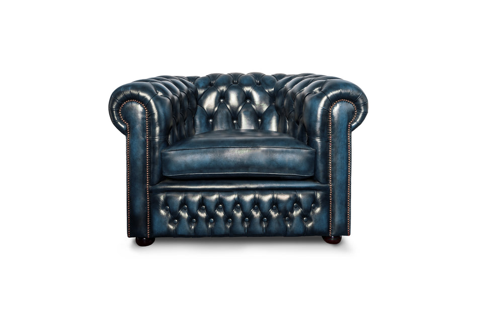 Sterling    Chesterfield Chair in Blue Antique leather
