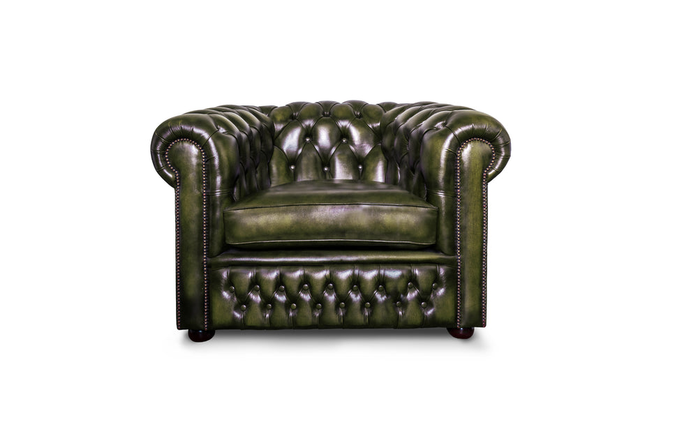 Sterling    Chesterfield Chair in Green Antique leather
