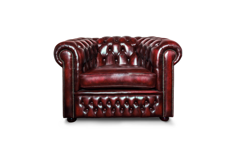 Sterling    Chesterfield Chair in Red Antique leather

