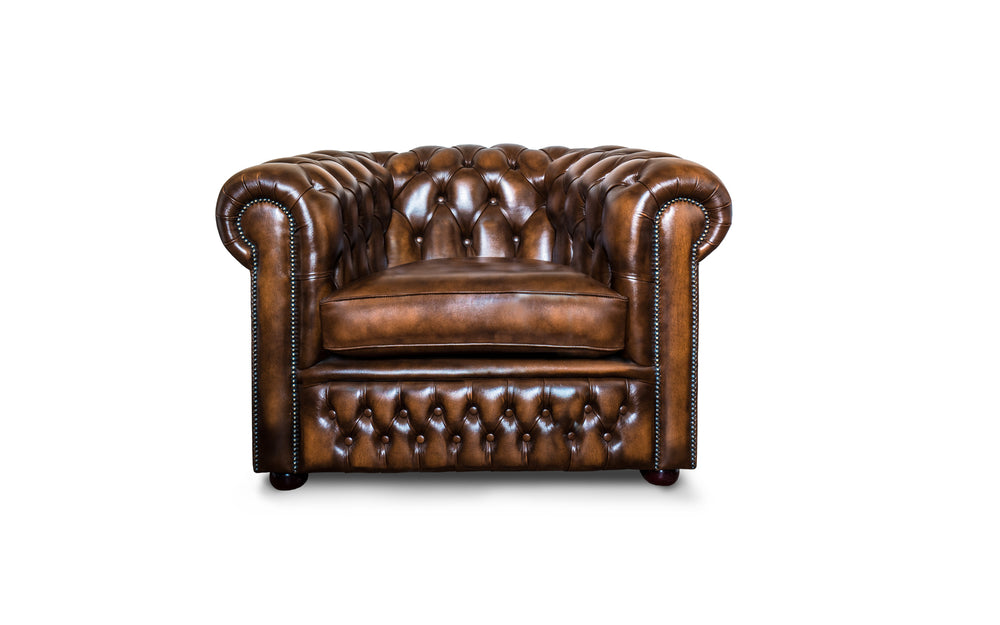 Sterling    Chesterfield Chair in Tan Antique leather
