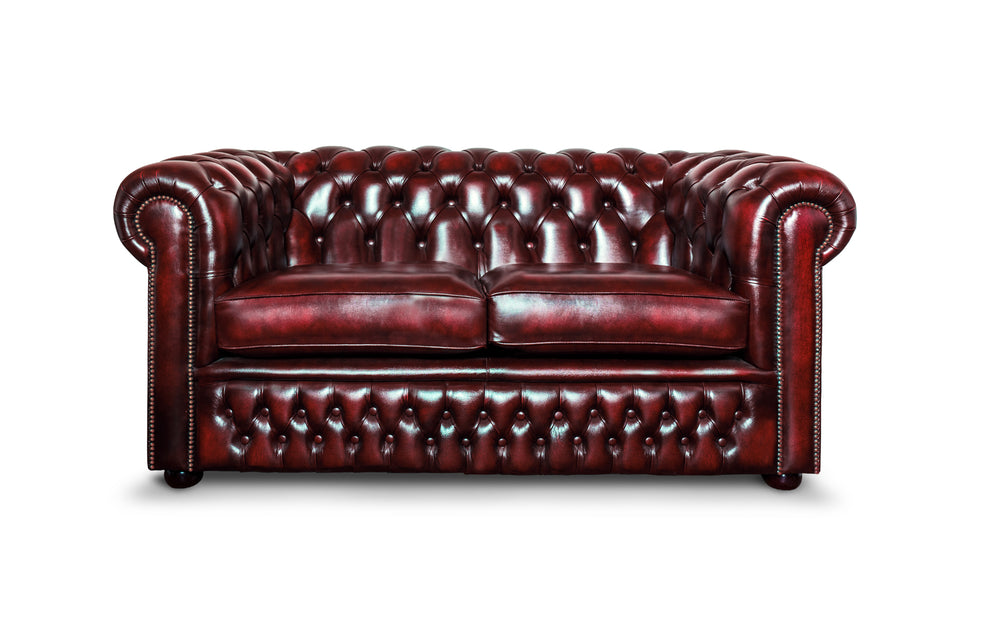Sterling    2 seater Chesterfield in Red Antique leather
