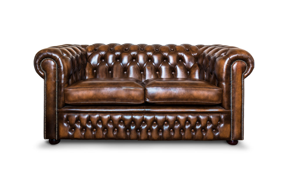 Tan chesterfield sofa shop 2 seater